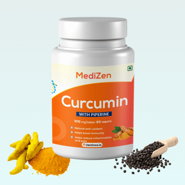 MediZen करक्यूमिन 1010mg, पिपेरिन के साथ | 95% करक्यूमिनॉइड्स | सूजन में राहत और इम्युनिटी बूस्टर | कैंसर केयर के लिए खास | 60 टैबलेट