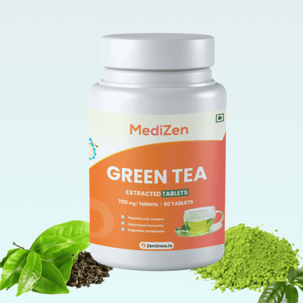 MediZen ग्रीन टी एक्सट्रैक्ट 700mg | 90% कुल पॉलीफ़ेनॉल | हाई-पोटेंसी एंटीऑक्सीडेंट सपोर्ट | कैंसर केयर के लिए खास | 60 टैबलेट